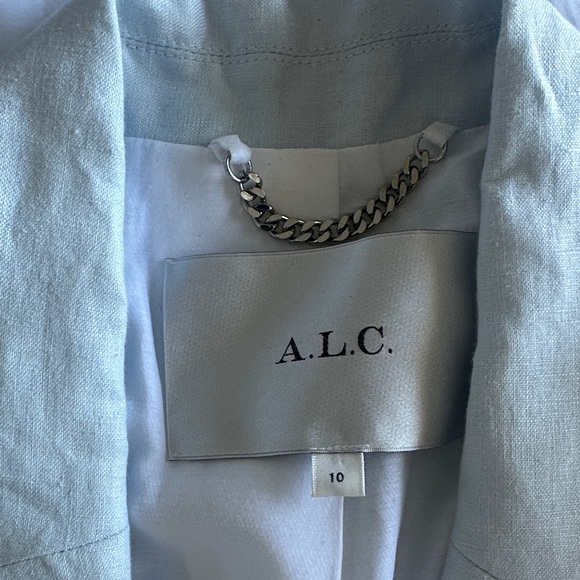 A.L.C. Arlo II Linen-Blend Jacket - Light Blue - Picture 7 of 11